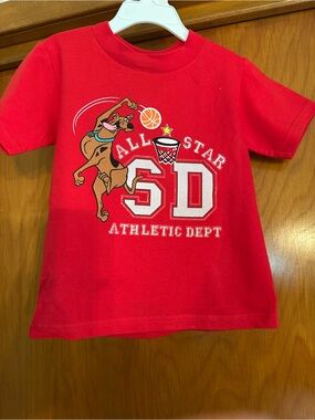 Scooby-Doo All Star Basketball T-Shirt Toddler 3T NWT Red Hanna-Barbera